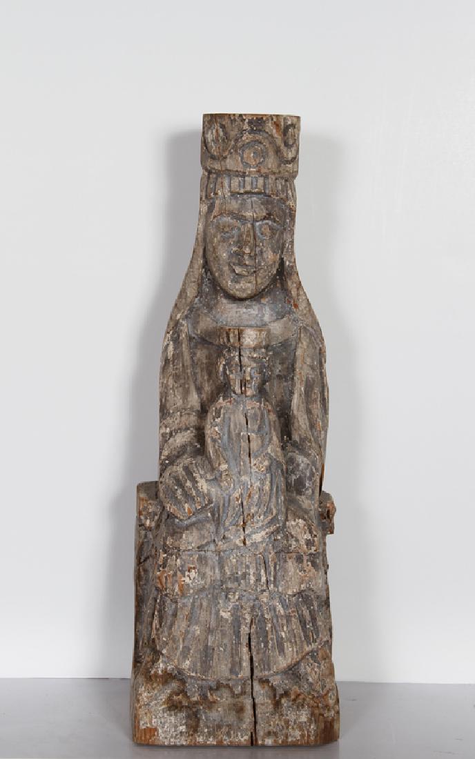 Mother and Child, Hand-Carved Wood Sculpture (1 of 1)