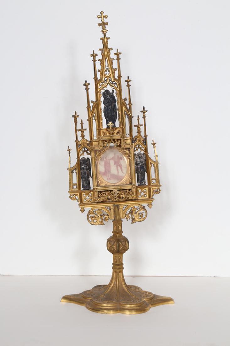 Greek Reliquary Monstrance, Bronze Vessel with Gilt (1 of 1)