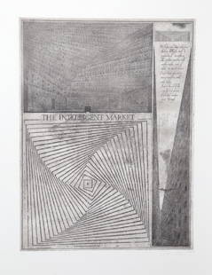 Alexander Brodsky and Ilya Utkin, Intelligent Market,: Artist: Alexander Brodsky and Ilya Utkin, Russian (1955 - ) Title: Intelligent Market from Brodsky and Utkin: Projects 1981 - 1990 Year: 1990 Medium: Etching on German Rag paper, signed and numbered i