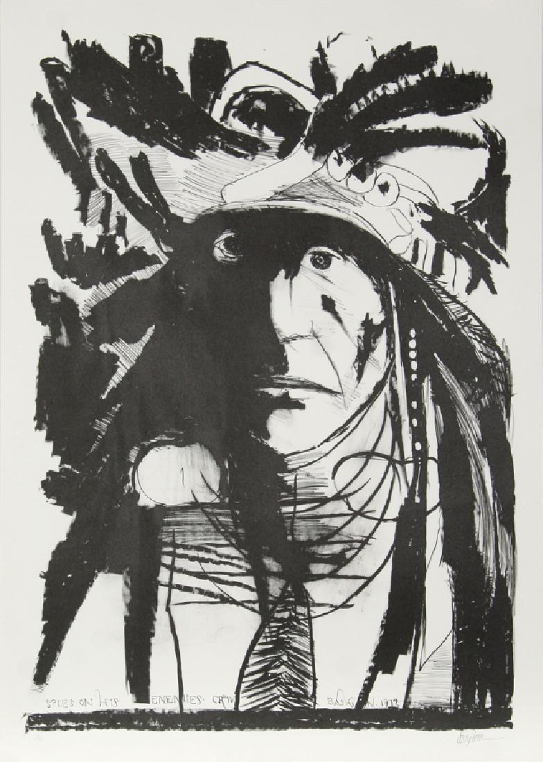 Leonard Baskin, Spies on his Enemies - Crow, Lithograph: Artist: Leonard Baskin, American (1922 - 2000) Title: Spies on his Enemies - Crow Year: 1972 Medium: Lithograph, Signed and Numbered in pencil Edition: 160 Size: 35 in. x 25 in. (88.9 cm x 63.5 cm)
