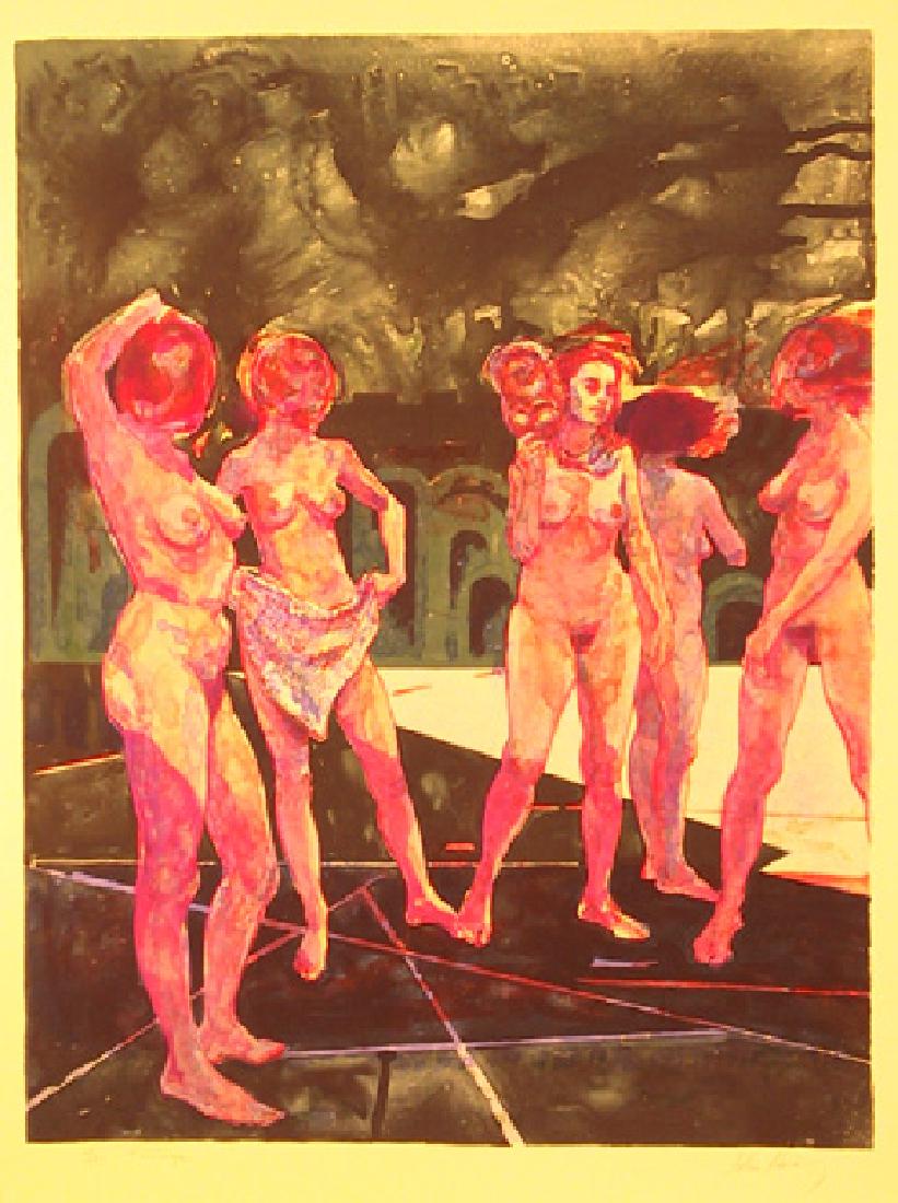 John Hardy, Nudes in Space, Lithograph: Artist: John Hardy, American (1923 - 2014) Title: Nudes in Space Year: circa 1979 Medium: Lithograph, signed and numbered in pencil Edition: 275 Size: 22 in. x 30 in. (55.88 cm x 76.2 cm)