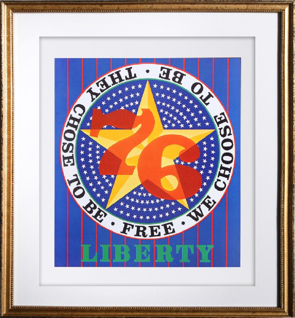 Robert Indiana, Liberty, Print: Artist: Robert Indiana, American (1928 - 2018) Title: Liberty Year: 1975 Medium: Offset Lithograph Image Size: 12.5 x 11 inches Size: 17 in. x 14 in. (43.18 cm x 35.56 cm) Frame Size: 19 x 18 inches