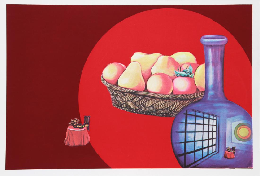 Rita Simon, Turbulent Landscape, Serigraph: Artist: Rita Simon, American (1938 - ) Title: Turbulent Landscape Year: 1979 Medium: Serigraph, signed and numbered in pencil Edition: 300, AP 30 Image Size: 23 x 34.5 inches Size: 25 in. x 36.5 in. (