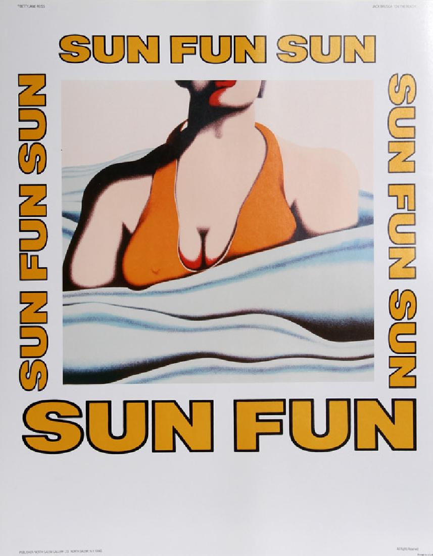 Jack Brusca, At the Beach, Poster: Artist: Jack Brusca, American (1939 - 1993) Title: At the Beach Year: 1978 Medium: Poster Size: 28 in. x 22 in. (71.12 cm x 55.88 cm)