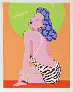 Kiki Kogelnik, Sunkist, Serigraph: Artist: Kiki Kogelnik, Austrian (1935 - 1997) Title: Sunkist Year: 1981 Medium: Serigraph, signed and numbered in pencil Edition: 200, AP 35 Size: 34 in. x 26 in. (86.36 cm x 66.04 cm)