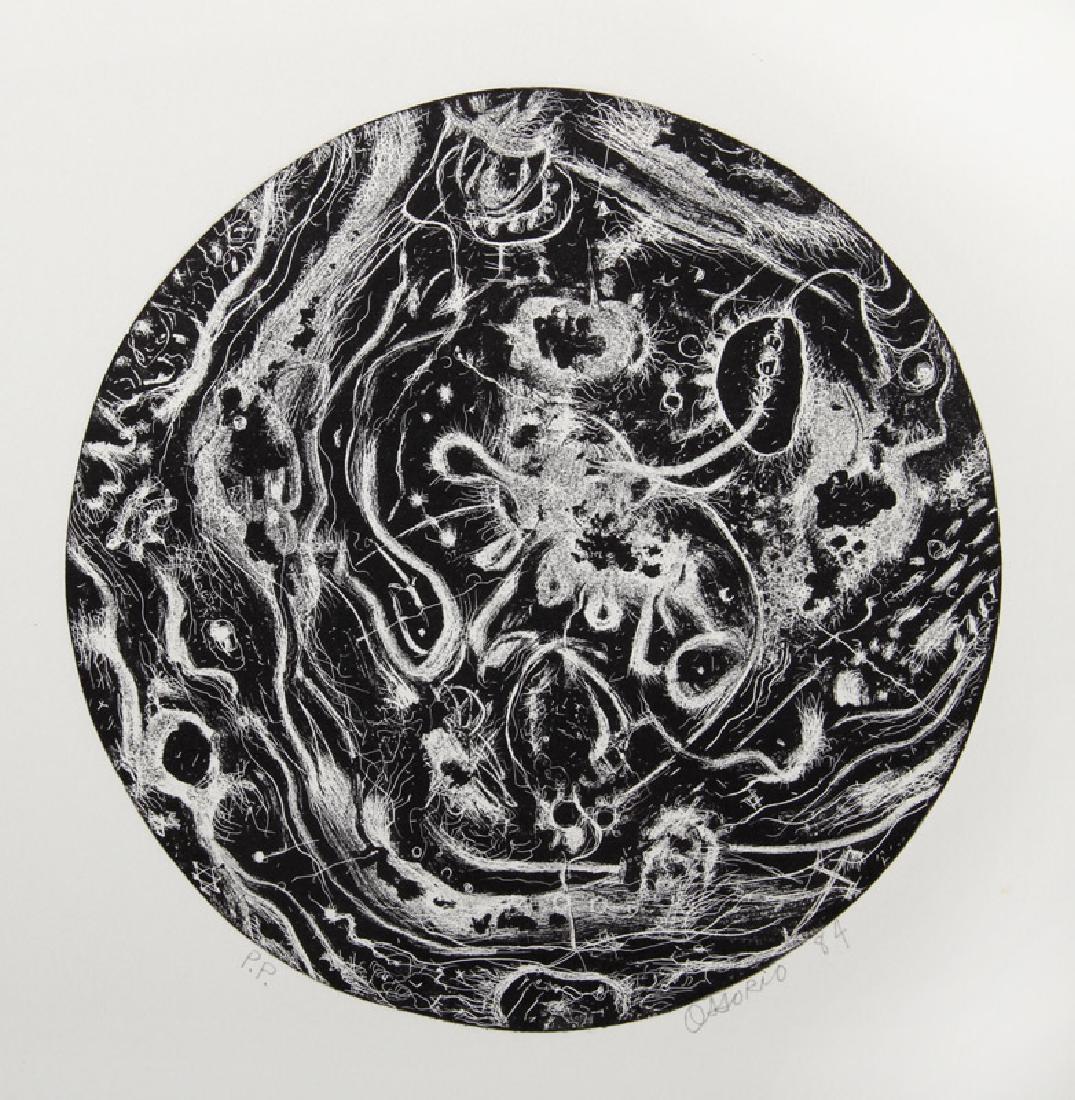 Alfonso Ossorio, Untitled IV, Etching: Artist: Alfonso Ossorio, Filipino (1916 - 1990) Title: Untitled IV Year: 1984 Medium: Etching, signed and numbered in pencil Edition: PP Image Size: 8 inches diameter Size: 15.5 x 10.5 in. (39.37 x 26