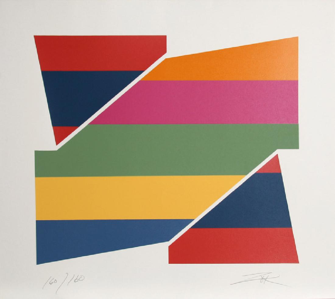 Larry Zox, Rotation I, Serigraph: Artist: Larry Zox, American (1937 - 2006) Title: Rotation I Year: 1980 Medium: Serigraph, signed and numbered in pencil Edition: 160 Image Size: 26 x 30 inches Size: 34 in. x 38 in. (86.36 cm x 96.52 
