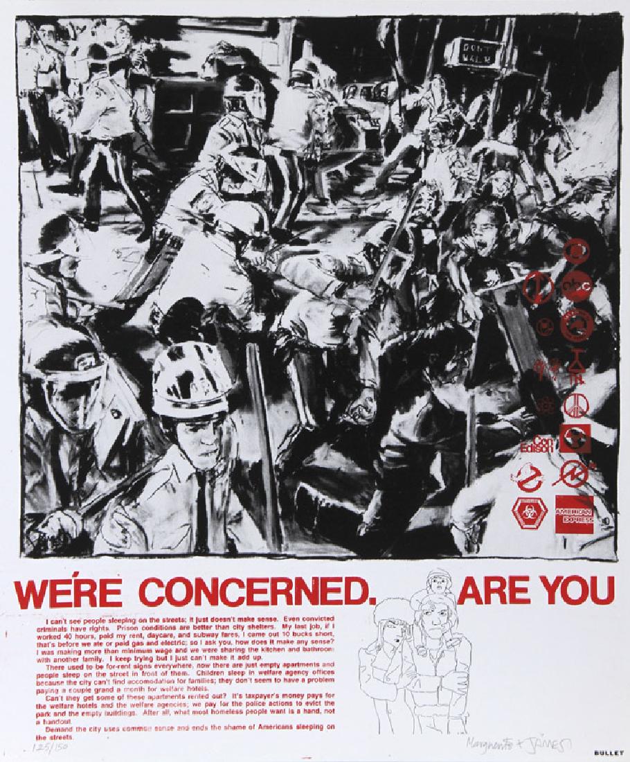 James Romberger and Marguerite Van Cook, We're: Artist: James Romberger and Marguerite Van Cook, British Title: We're Concerned Are You from Bullet Space; Your House is Mine Year: 1988-1992 Medium: Silkscreen, signed in pencil Edition: 150 Image Si