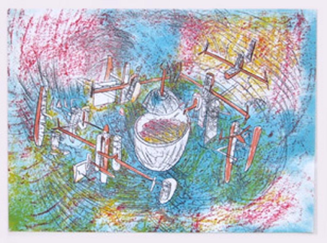 Roberto Matta, Espace de l'Espece, Lithograph: Artist: Roberto Matta, Chilean (1911 - 2002) Title: Espace de l'Espece Year: 1974 Medium: Lithograph on Arches, Signed and numbered in pencil Edition: 200, EA Size: 22 in. x 30 in. (55.88 cm x 76.2 cm