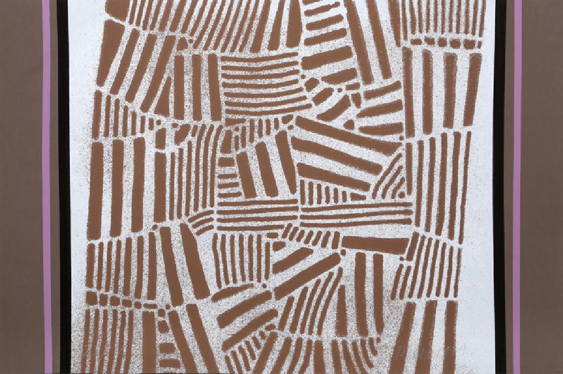 Paul Maxwell, Brown Folk Pattern, Serigraph: Artist: Paul Maxwell, American (1925 - 2015) Title: Untitled - Brown Folk Pattern Year: circa 1978 Medium: Serigraph, signed and numbered in pencil Edition: 100 Size: 26 x 39.5 in. (66.04 x 100.33 cm)
