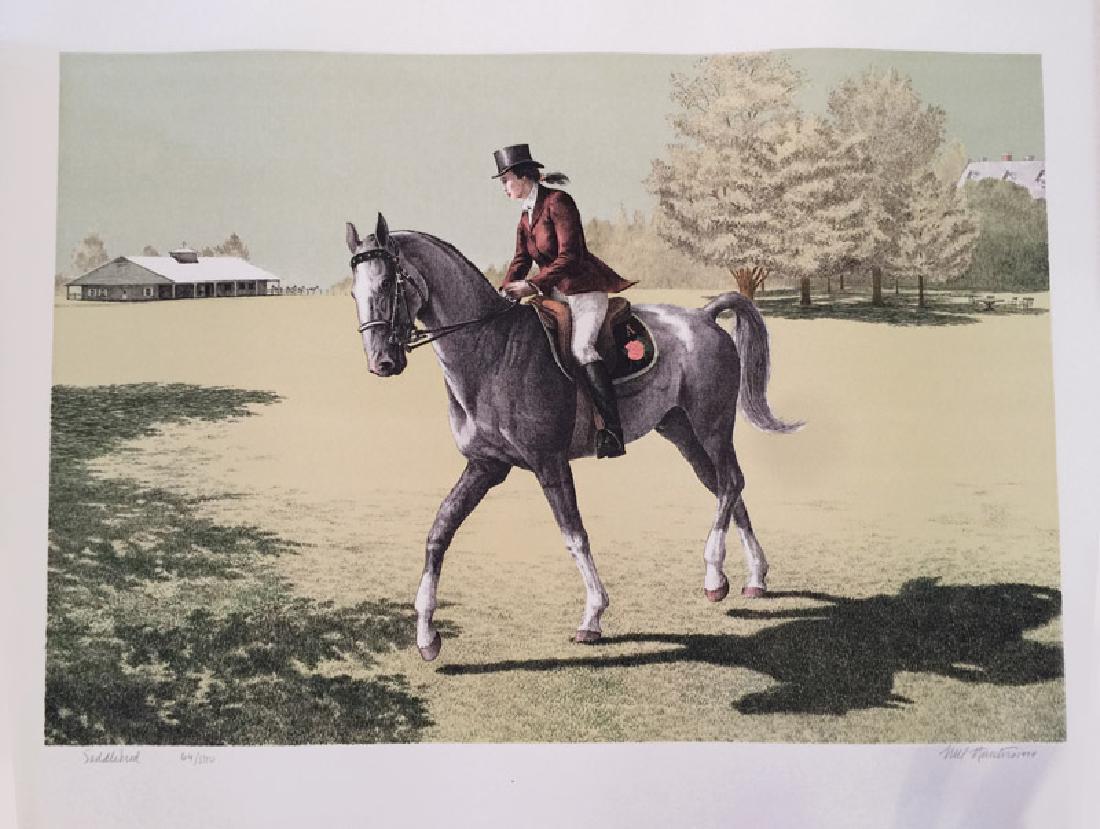 Mel Hunter, Saddlebred, Lithograph: Artist: Mel Hunter, American (1927 - 2004) Title: Saddlebred Year: 1974 Medium: Lithograph, signed and numbered in pencil Edition: 64/500 Size: 22 x 29.5 in. (55.88 x 74.93 cm)