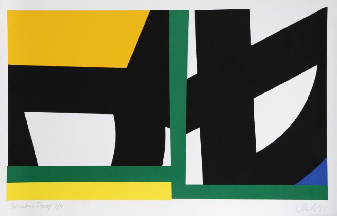 Pierre Clerk, Yellow Green, Silkscreen: Artist: Pierre Clerk, Canadian (1928 - ) Title: Yellow Green Year: 1981 Medium: Silkscreen on BFK Rives, signed and numbered in pencil Edition: PP 3/4 Image Size: 23 x 37 inches Size: 31 x 44 in. (78.