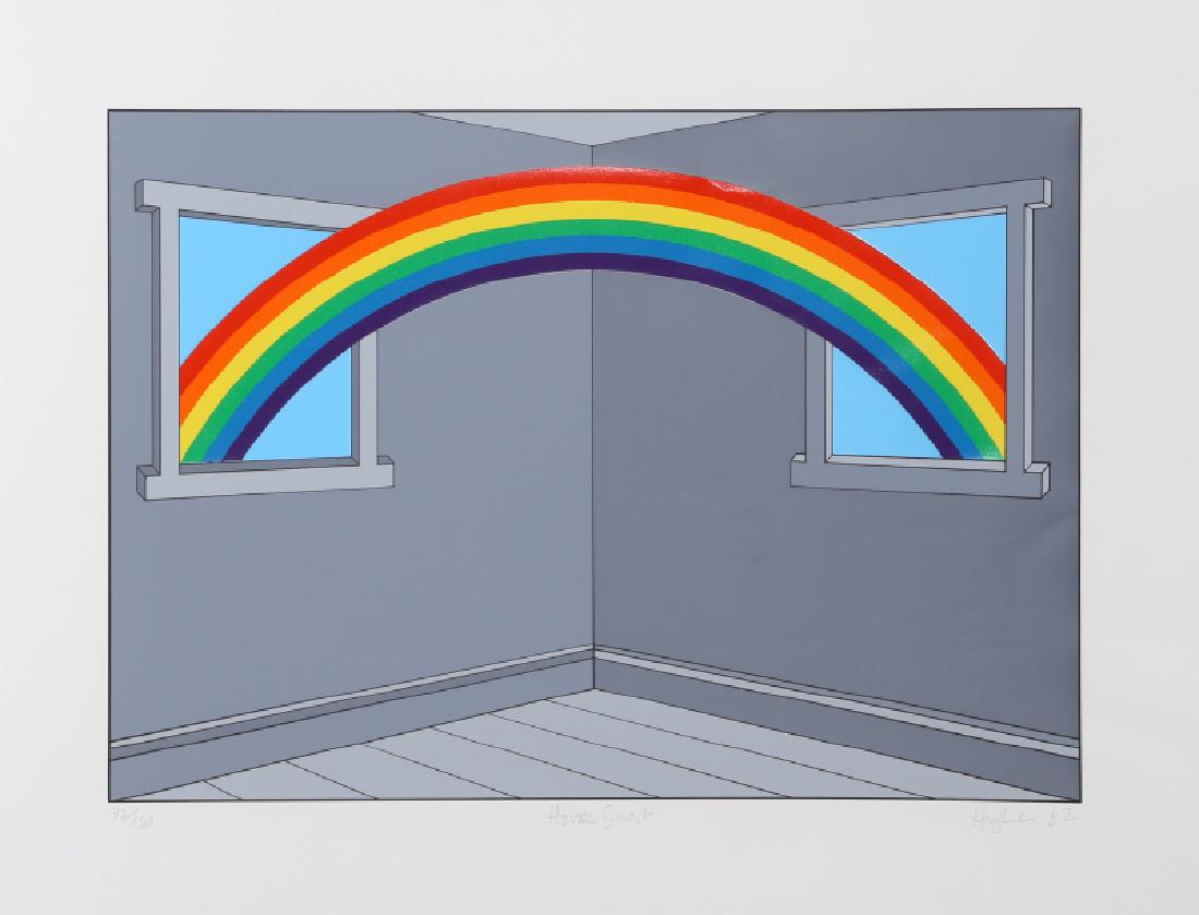 Patrick Hughes, House Guest, Silkscreen: Artist: Patrick Hughes, British (1939 - ) Title: House Guest Year: 1982 Medium: Silkscreen, signed and numbered in pencil Edition: 33/150 Image Size: 15 x 21 inches Size: 22 x 30 in. (55.88 x 76.2 cm)