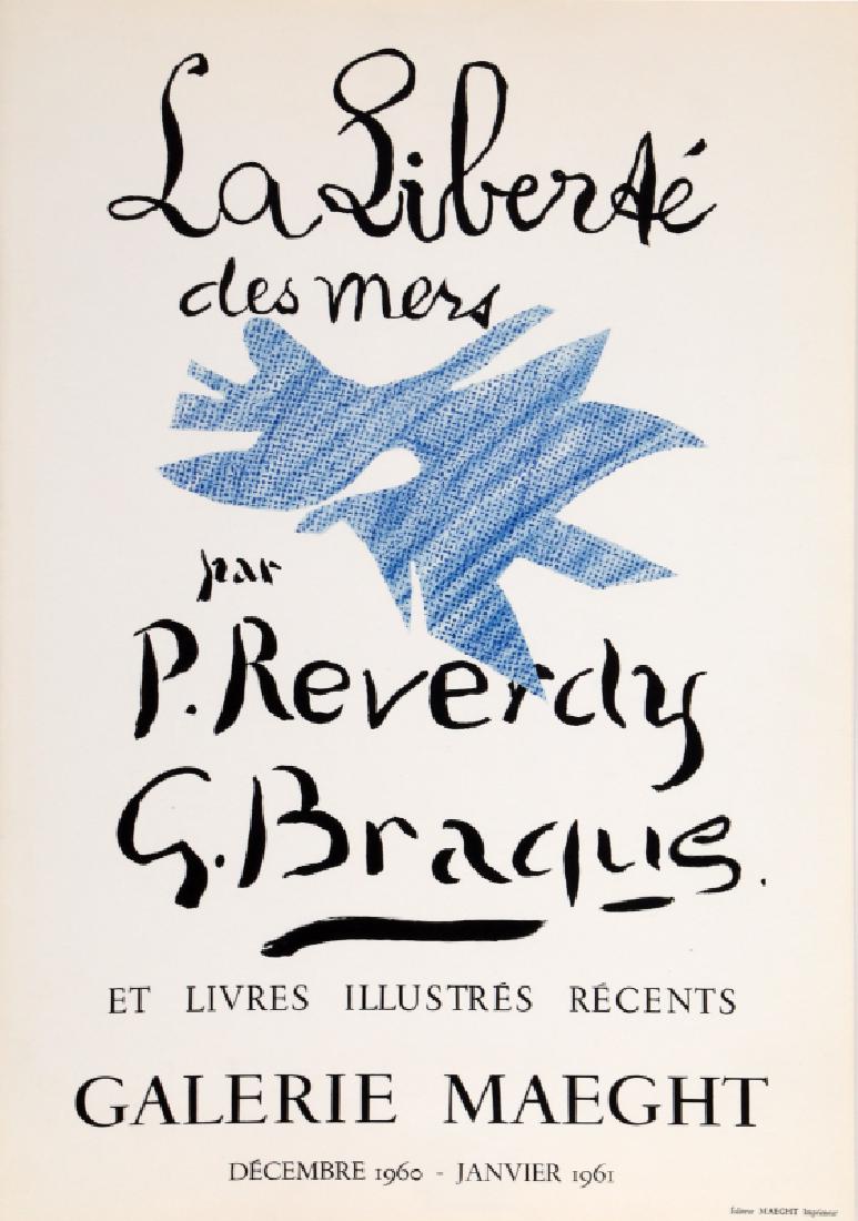 Georges Braque, Galerie Maeght - La Liberte des Mers,: Artist: Georges Braque, French (1882 - 1963) Title: Galerie Maeght - La Liberte des Mers Year: 1960 Medium: Lithograph Poster Size: 25 x 17 in. (63.5 x 43.18 cm)