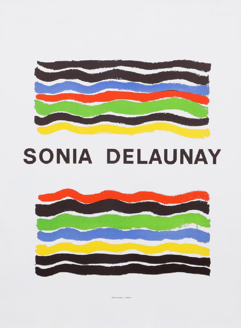 Sonia Delaunay, Mourlot, Poster: Artist: Sonia Delaunay, Ukrainian/French (1885 - 1979) Title: Mourlot Year: circa 1970 Medium: Poster Image Size: 19.5 x 18 inches Size: 30.5 x 22.5 in. (77.47 x 57.15 cm)