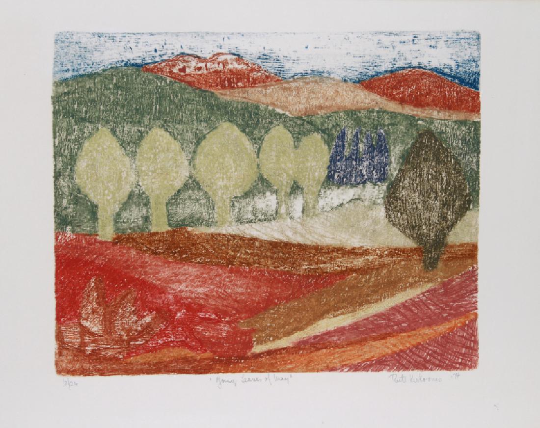 Ruth Kerkovius, Young Leaves of May, Lithograph: Artist: Ruth Kerkovius, Latvian/American (1921 - 2007) Title: Young Leaves of May Year: 1974 Medium: Lithograph, signed and numbered in pencil Edition: 18/26 Image Size: 17 x 21 inches Size: 22 in. x