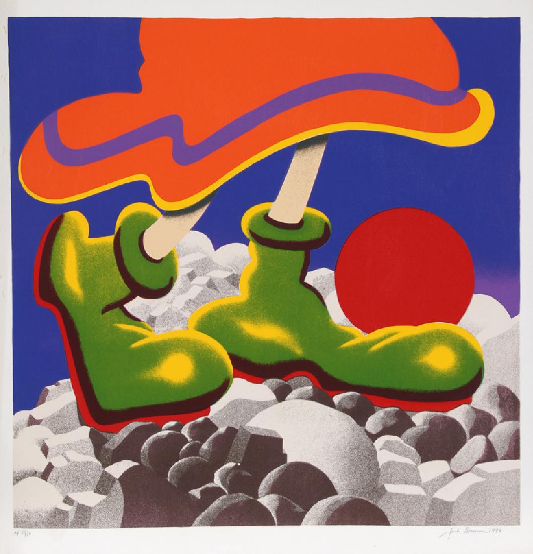 Jack Brusca, Girl with Beach Ball, Serigraph: Artist: Jack Brusca, American (1939 - 1993) Title: Girl with Beach Ball Year: 1977 Medium: Serigraph, signed and numbered in pencil Edition: 200, AP 30 Image Size: 24 x 24 inches Size: 26.5 in. x 26 i