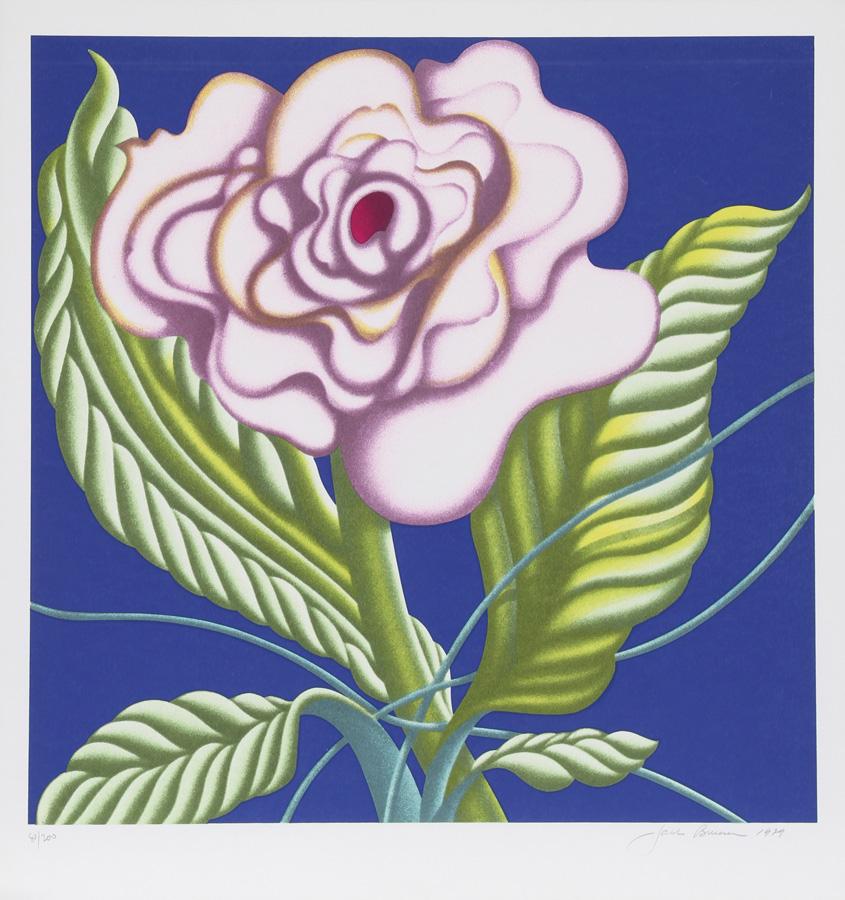 Jack Brusca, Sweet Violet, Serigraph: Artist: Jack Brusca, American (1939 - 1993) Title: Sweet Violet Year: 1981 Medium: Serigraph, Signed and numbered in pencil Edition: 200, AP 30 Image Size: 24 x 24 inches Size: 27.5 in. x 26 in. (69.8