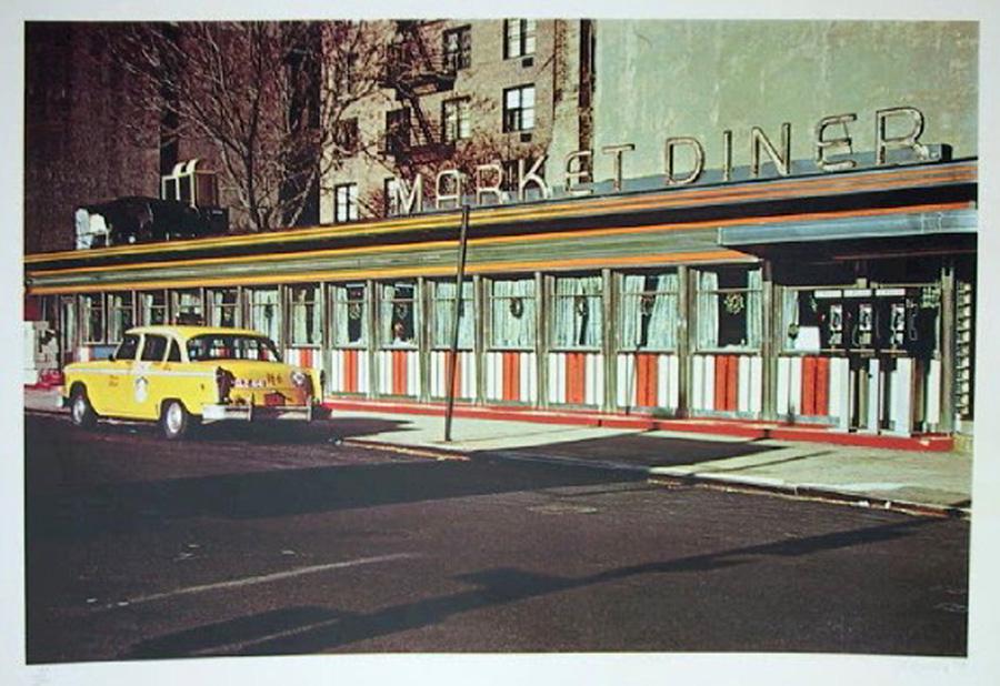 John Baeder, Market Diner, Serigraph: Artist: John Baeder, American (1938 - ) Title: Market Diner Portfolio: City Scapes Year: 1981 Medium: Serigraph on Somerset, signed and numbered in pencil Edition: 250, 30 APs Size: 22 x 30 in. (55.88