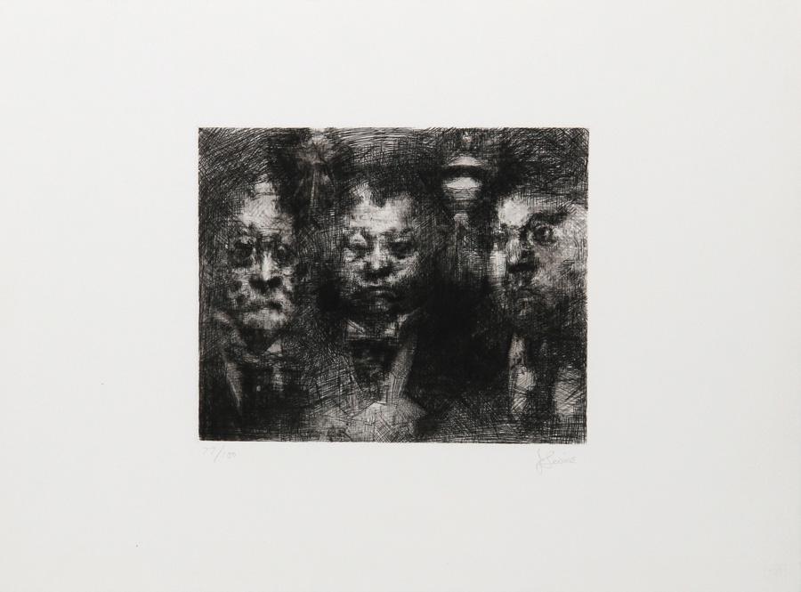 Jack Levine, Sweet Bye and Bye, Etching: Artist: Jack Levine, American (1915 - 2010) Title: Sweet Bye and Bye Year: 1980 Medium: Etching, signed and numbered in pencil Edition: 77/100 Image Size: 8 x 9.75 inches Size: 15 x 20 in. (38.1 x 50.