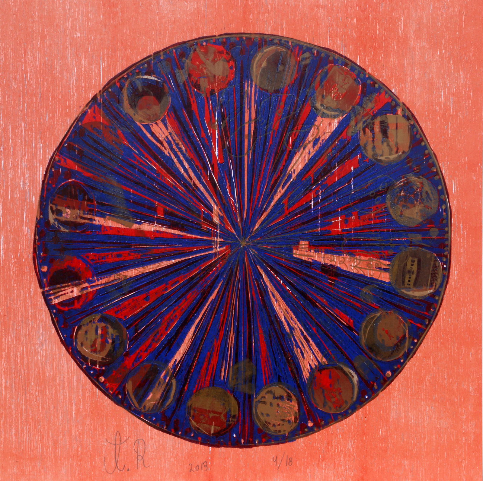 Tal R, The Hour, Woodcut (1 of 2)