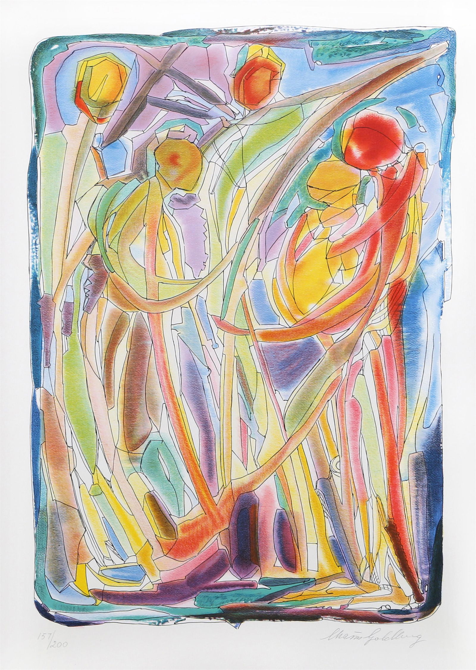 Chaim Goldberg, Dancers, Lithograph (1 of 2)
