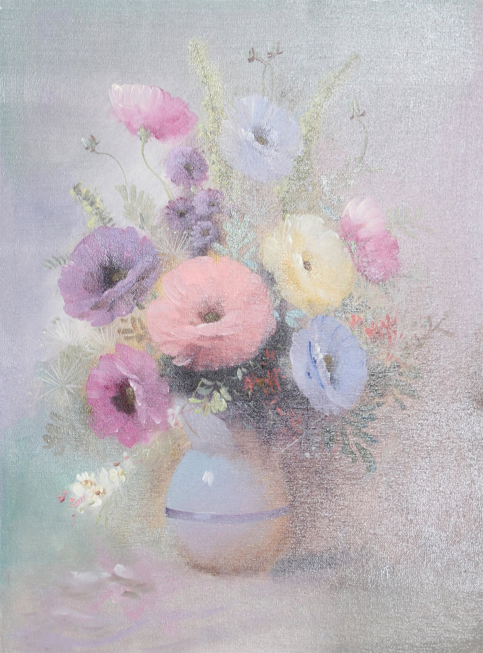 Warren Edwards, Floral Still Life 4, Oil on Canvas: Artist: Warren Edwards Title: Floral Still Life 4 Year: circa 1959 Medium: Oil on Canvas Size: 17 x 13 in. (43.18 x 33.02 cm)