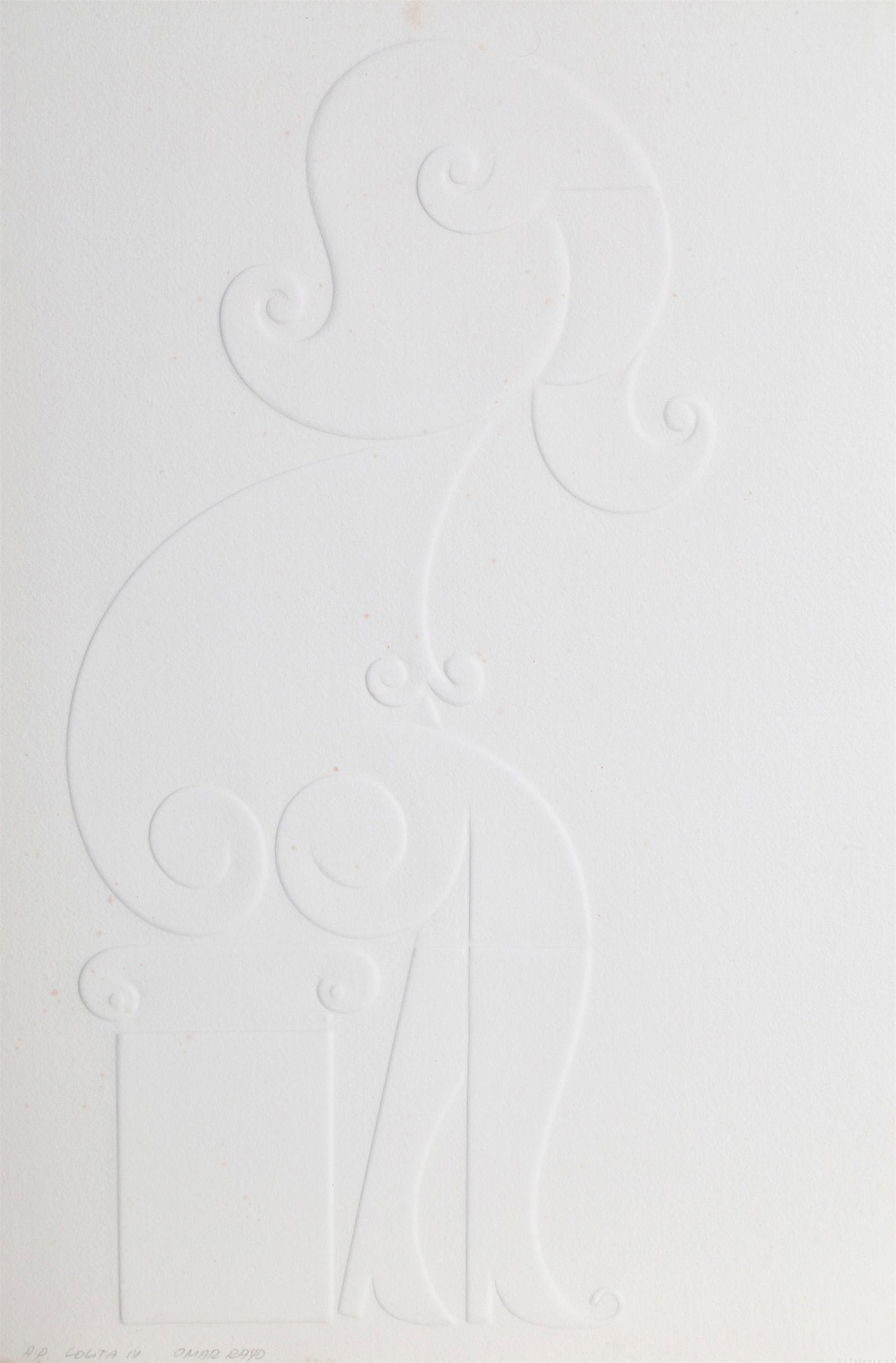 Omar Rayo, Lolita IV, Blind-Embossed Intaglio (1 of 1)