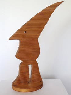 William Accorsi, Plyman, Stacked Wood Sculpture: Artist: William Accorsi, American (1931 - ) Title: Plyman Year: 1978 Medium: Stacked Wood Sculpture, signed bottom Size: 17 x 6 x 0.5 in. (43.18 x 15.24 x 1.27 cm)