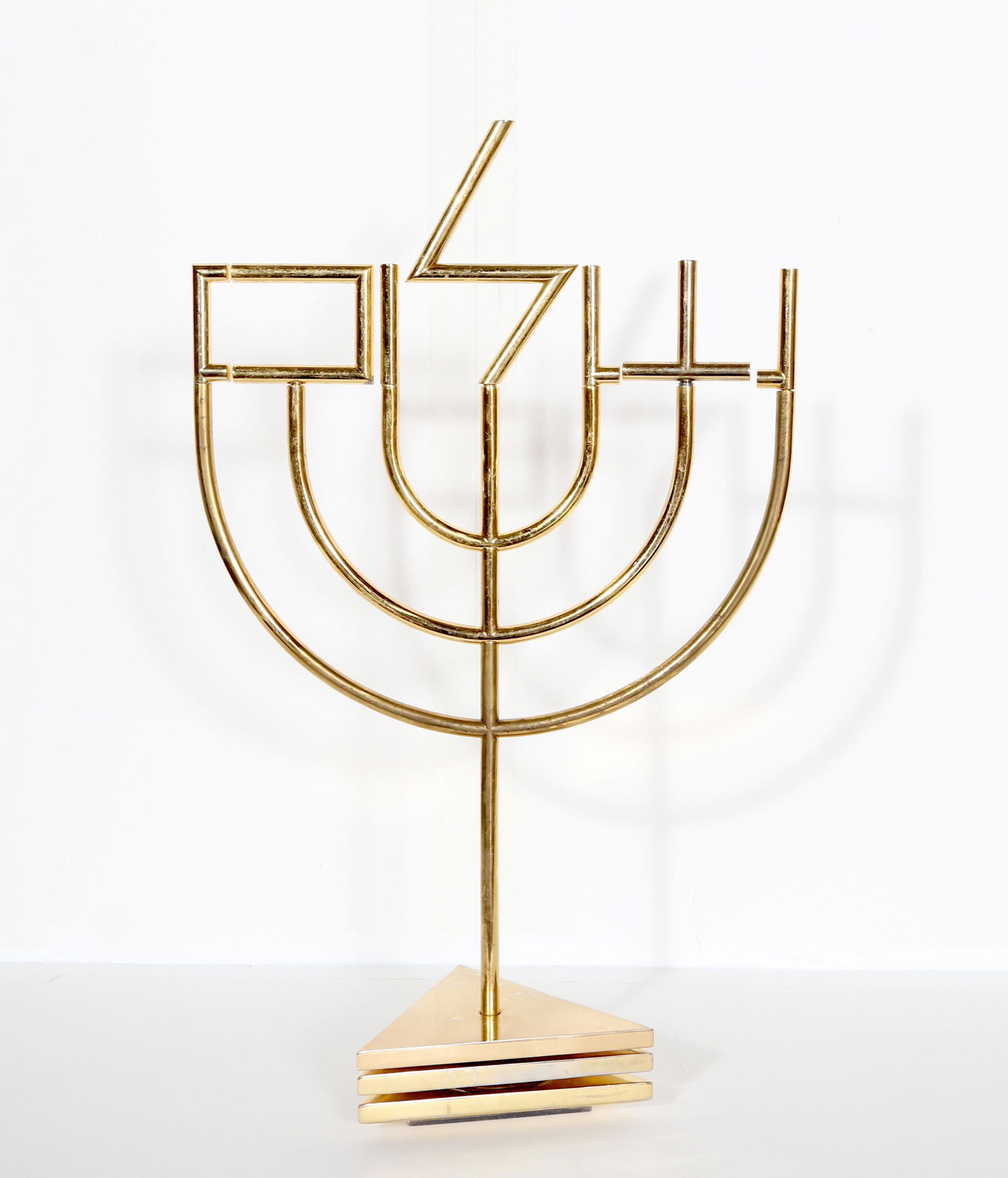 Yaacov Agam, Shalom Menorah (Tri-Base), Gold-Plated (1 of 1)