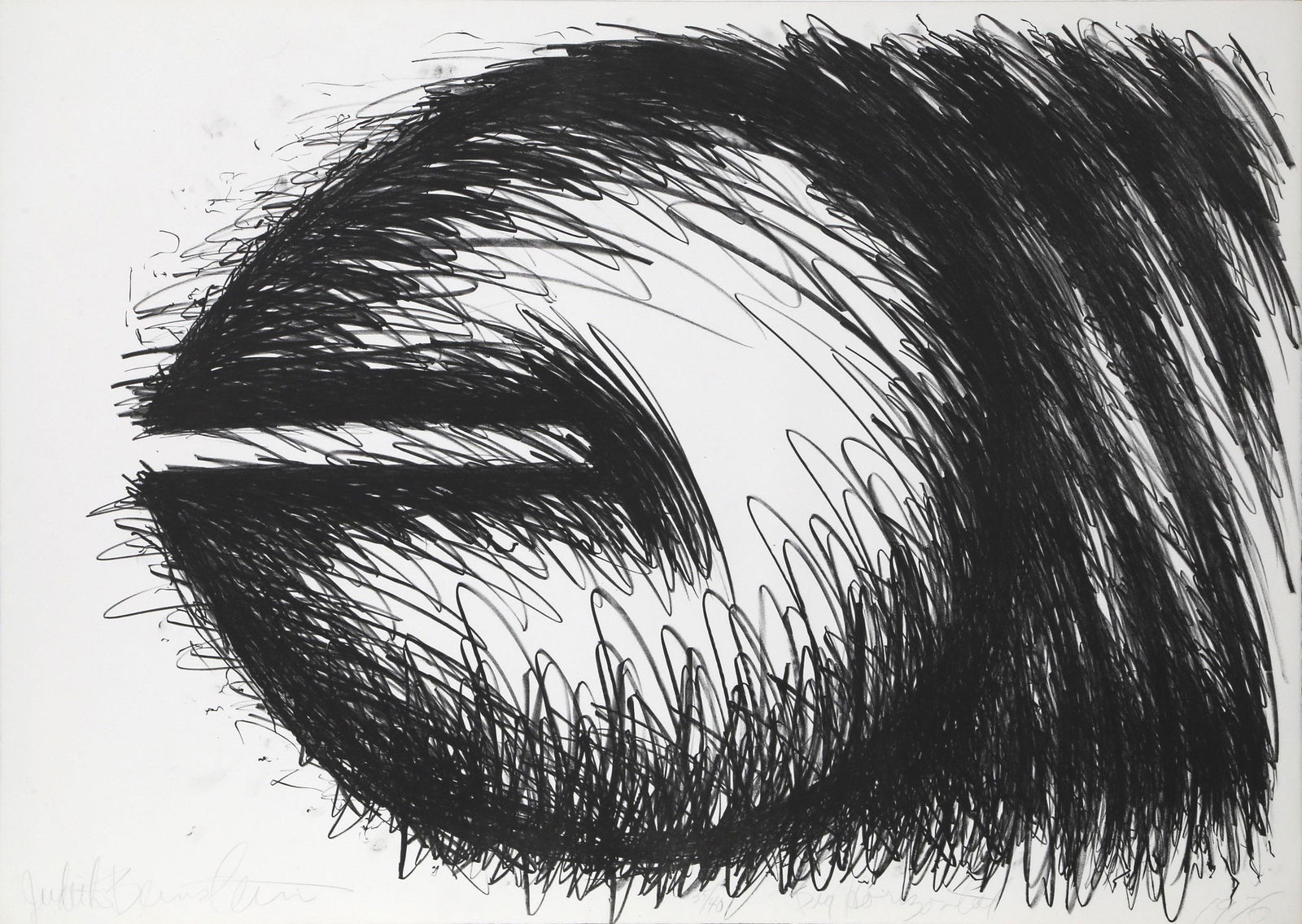 Judith Bernstein, Big Horizontal, Lithograph: Artist: Judith Bernstein, American (1942 - ) Title: Big Horizontal Year: 1976 Medium: Lithograph, signed and numbered in pencil Edition: 40 Size: 29.5 x 41.5 in. (74.93 x 105.41 cm)