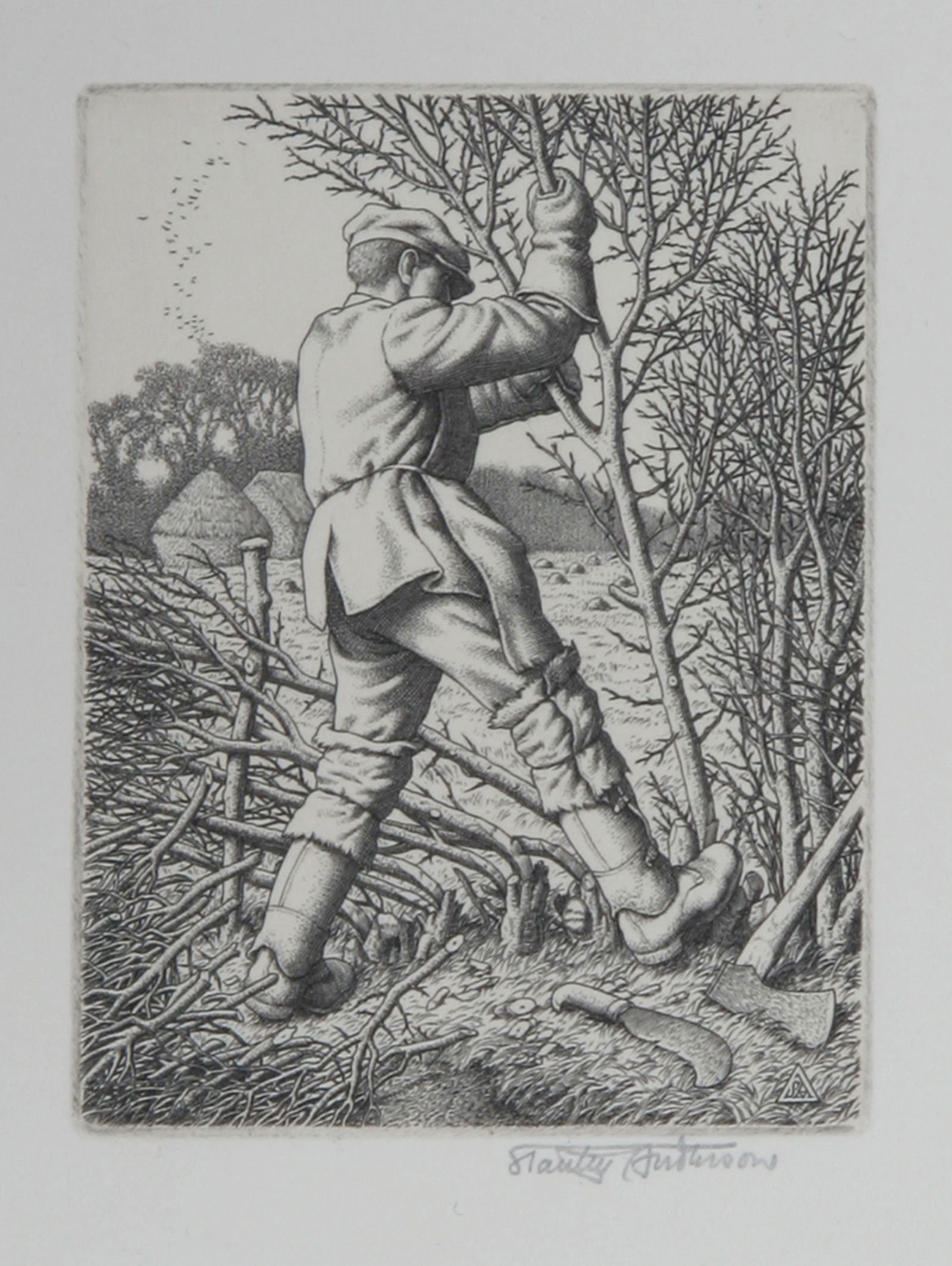 Stanley Anderson, Hedge-Laying, Engraving (1 of 1)