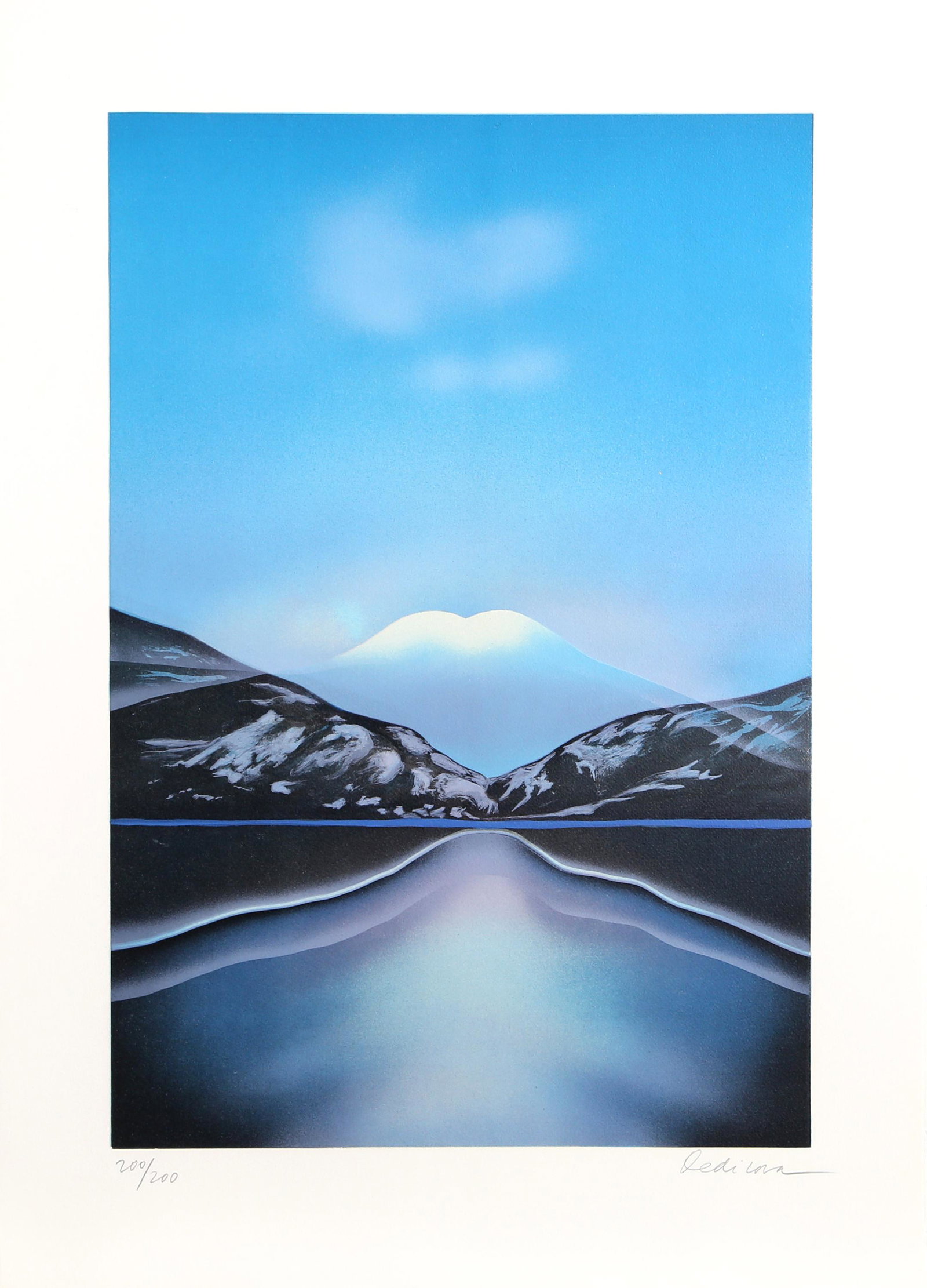 Irene Dedicova, The Mountain, Lithograph: Artist: Irene Dedicova, Czech (1930 - ) Title: The Mountain Year: Circa 1980 Medium: Lithograph, signed and numbered in pencil Edition: 200 Size: 29.5 in. x 20 in. (74.93 cm x 50.8 cm)