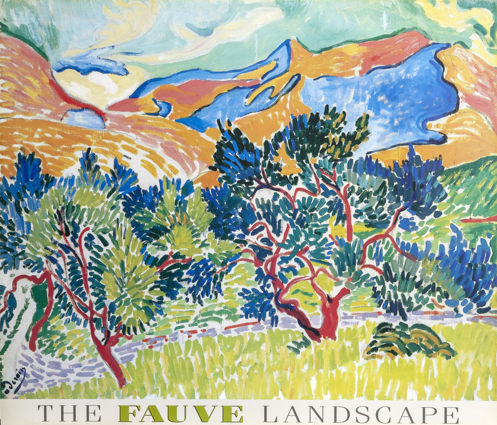 Andre Derain, Mountains at Collioure, Poster on board: Artist: Andre Derain, French (1880 - 1954) Title: Mountains at Collioure Medium: Poster on board Size: 27.75 x 32 in. (70.49 x 81.28 cm)