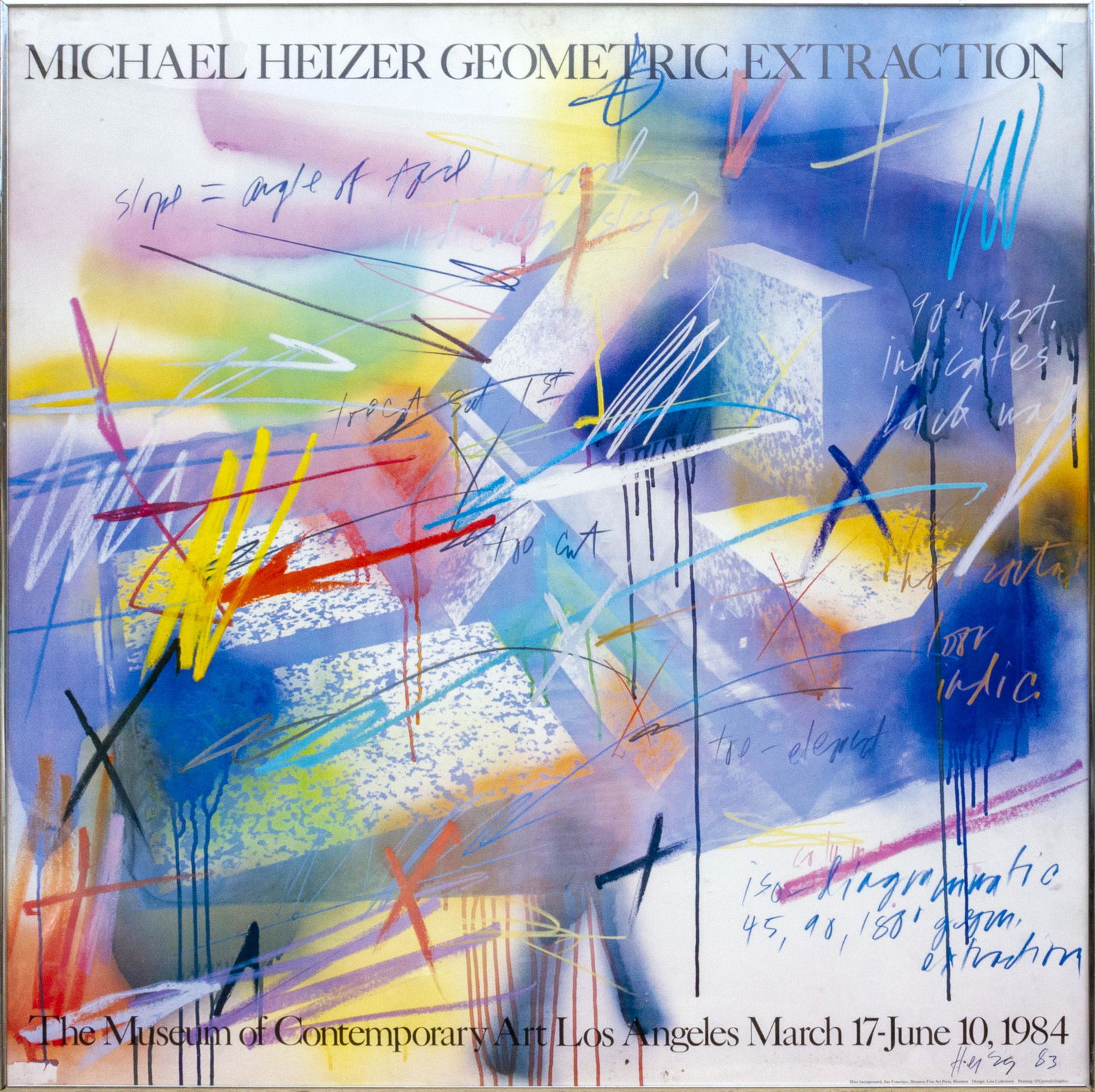 Michael Heizer, Geometric Extraction, Poster: Artist: Michael Heizer, American (1944 - ) Title: Geometric Extraction Year: 1984 Medium: Poster Size: 45 x 45 in. (114.3 x 114.3 cm) Frame Size: 46 x 46 inches