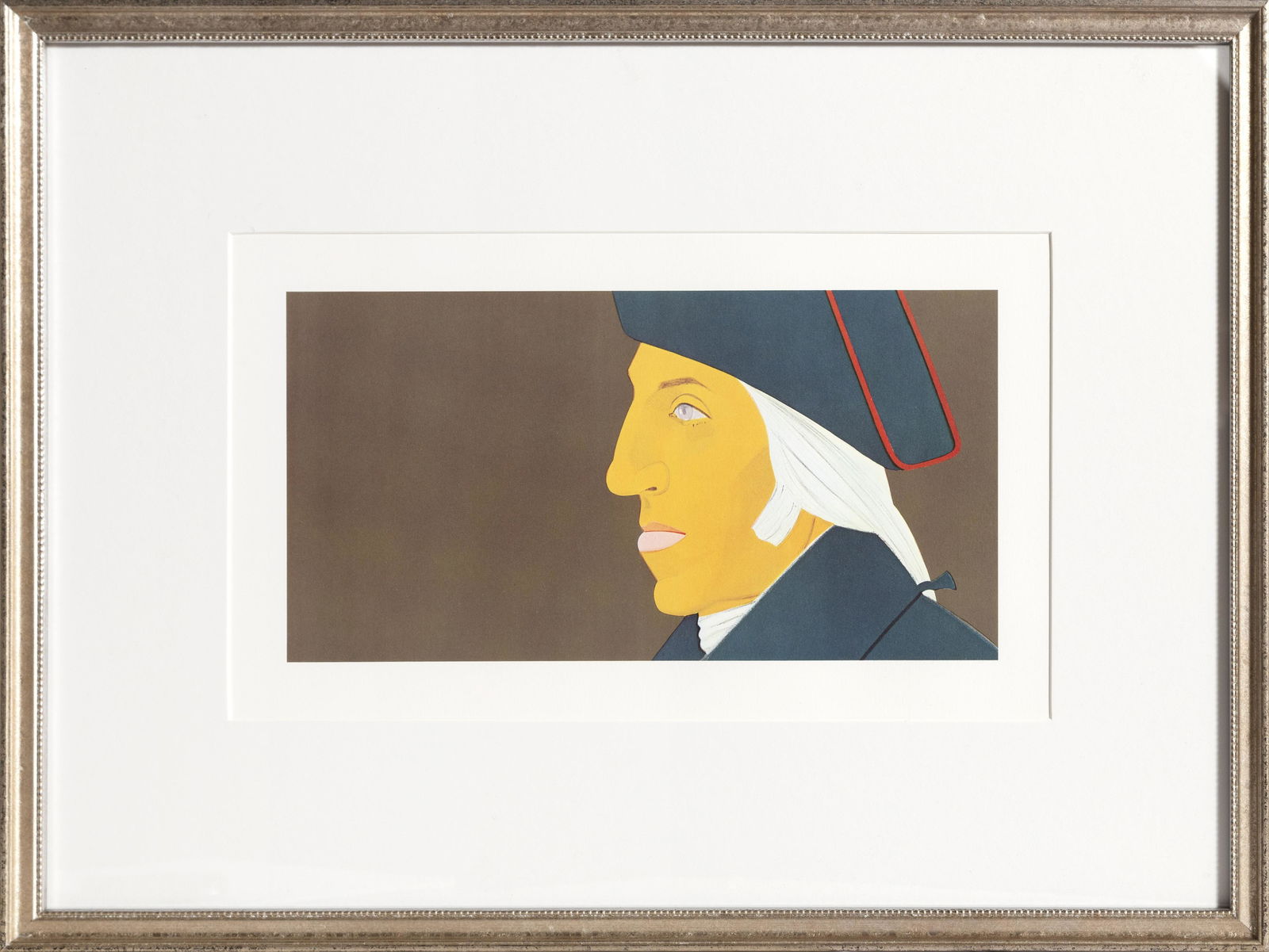 Alex Katz, George Washington, Offset Lithograph: Artist: Alex Katz, American (1927 - ) Title: George Washington from Spirit of Independence, Kent Bicentennial Portfolio Year: 1975 Medium: Offset Lithograph Image Size: 7 x 14 inches Size: 11 in. x 17