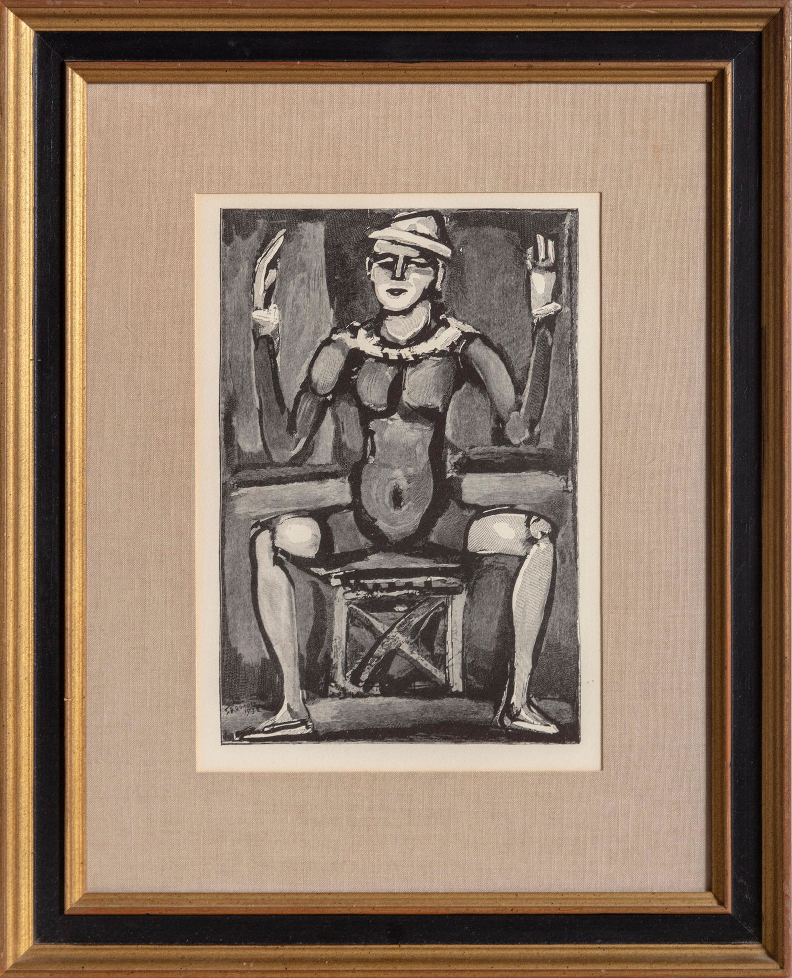 Georges Rouault, Clown Assis, Offset Lithograph: Artist: Georges Rouault, After, French (1871 - 1958) Title: Clown Assis Year: of original 1932 Medium: Offset Lithograph, signed in the plate Image Size: 11.5 x 8 inches Size: 14.5 x 11 in. (36.83 x 2