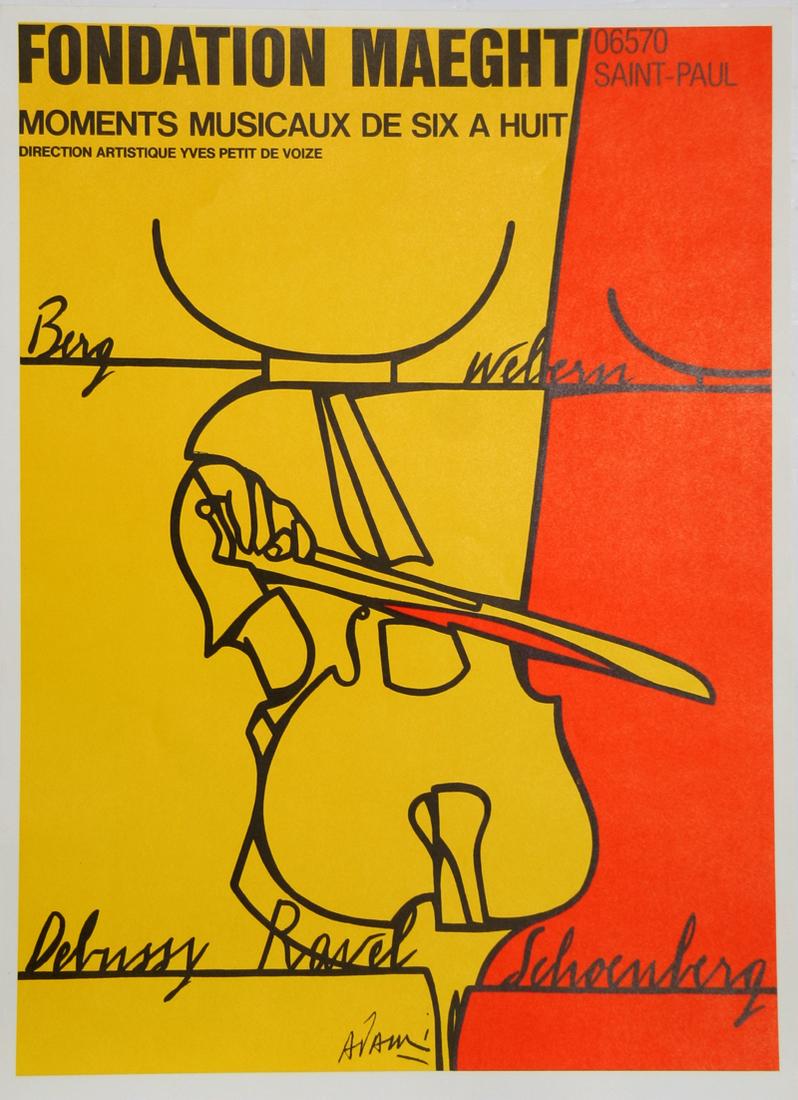 Valerio Adami, Fondation Maeght, Lithograph Poster: Artist: Valerio Adami, Italian (1935 - ) Title: Fondation Maeght Year: circa 1975 Medium: Lithograph Poster Size: 26 in. x 18 in. (66.04 cm x 45.72 cm)