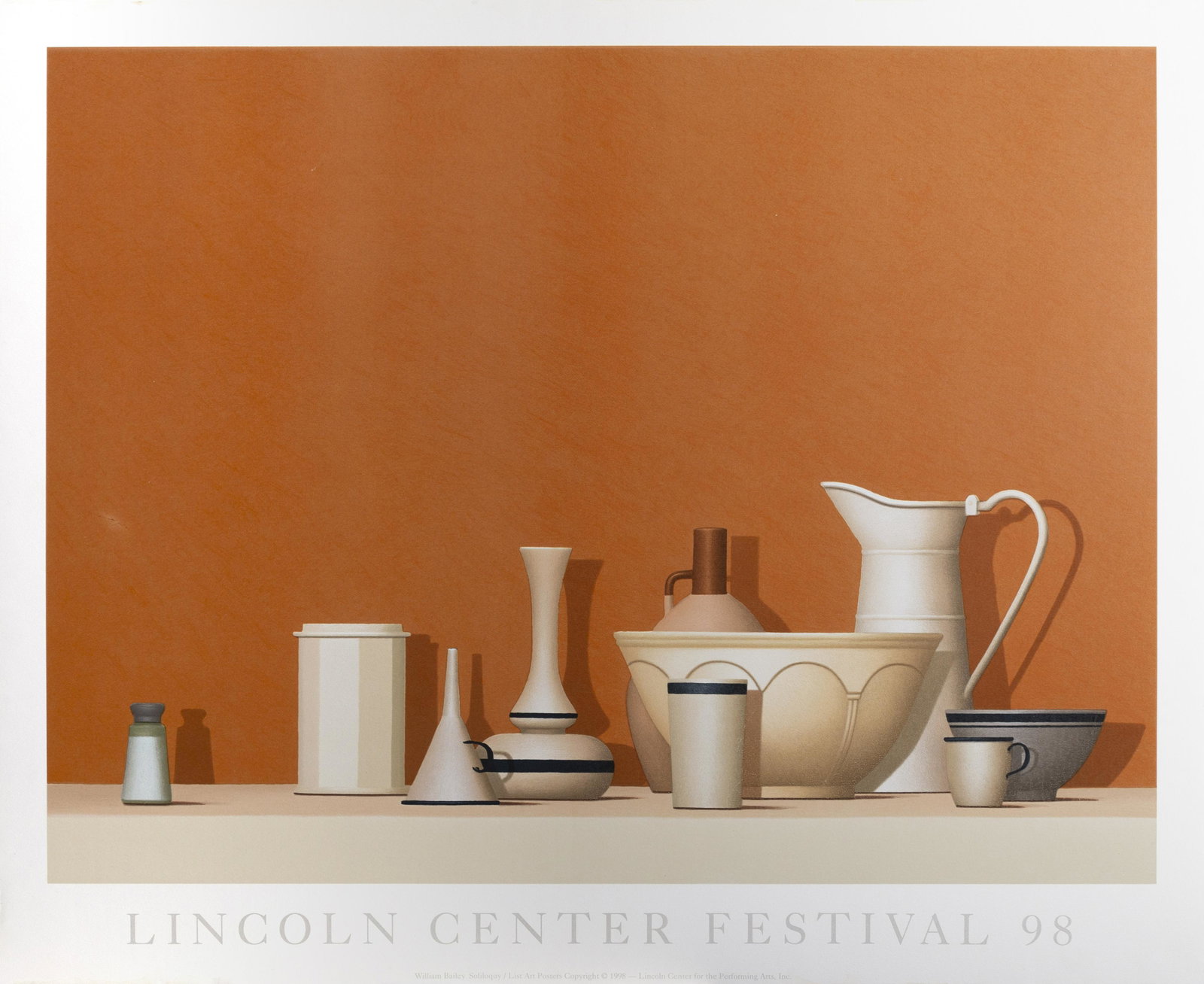 William Bailey, Soliloquy, Lincoln Center Festival,: Artist: William Bailey, American (1930 - ) Title: Soliloquy, Lincoln Center Festival Year: 1998 Medium: Poster on foamcore Size: 35.5 x 45.5 in. (90.17 x 115.57 cm)