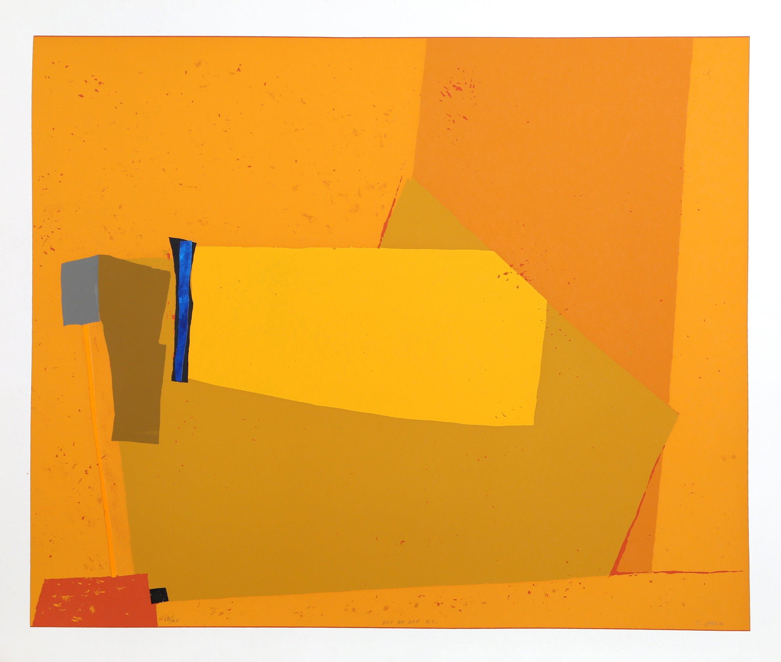 John Urbain, Day by Day, Silkscreen with Collage: Artist: John Urbain, Belgian/American (1920 - 2009) Title: Day by Day Year: circa 1975 Medium: Silkscreen with Collage, signed and numbered in pencil Edition: 20 Image Size: 28 x 34 inches Size: 32 x 