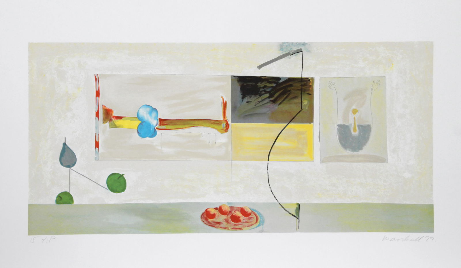 Daniel Marshall, The Duck Pond: The Meditation Chart,: Artist: Daniel Marshall, English (1930 - ) Title: The Duck Pond: The Meditation Chart Year: 1979 Medium: Lithograph, signed and numbered in pencil Edition: 175, AP15 Image Size: 15 x 32 inches Size: 2