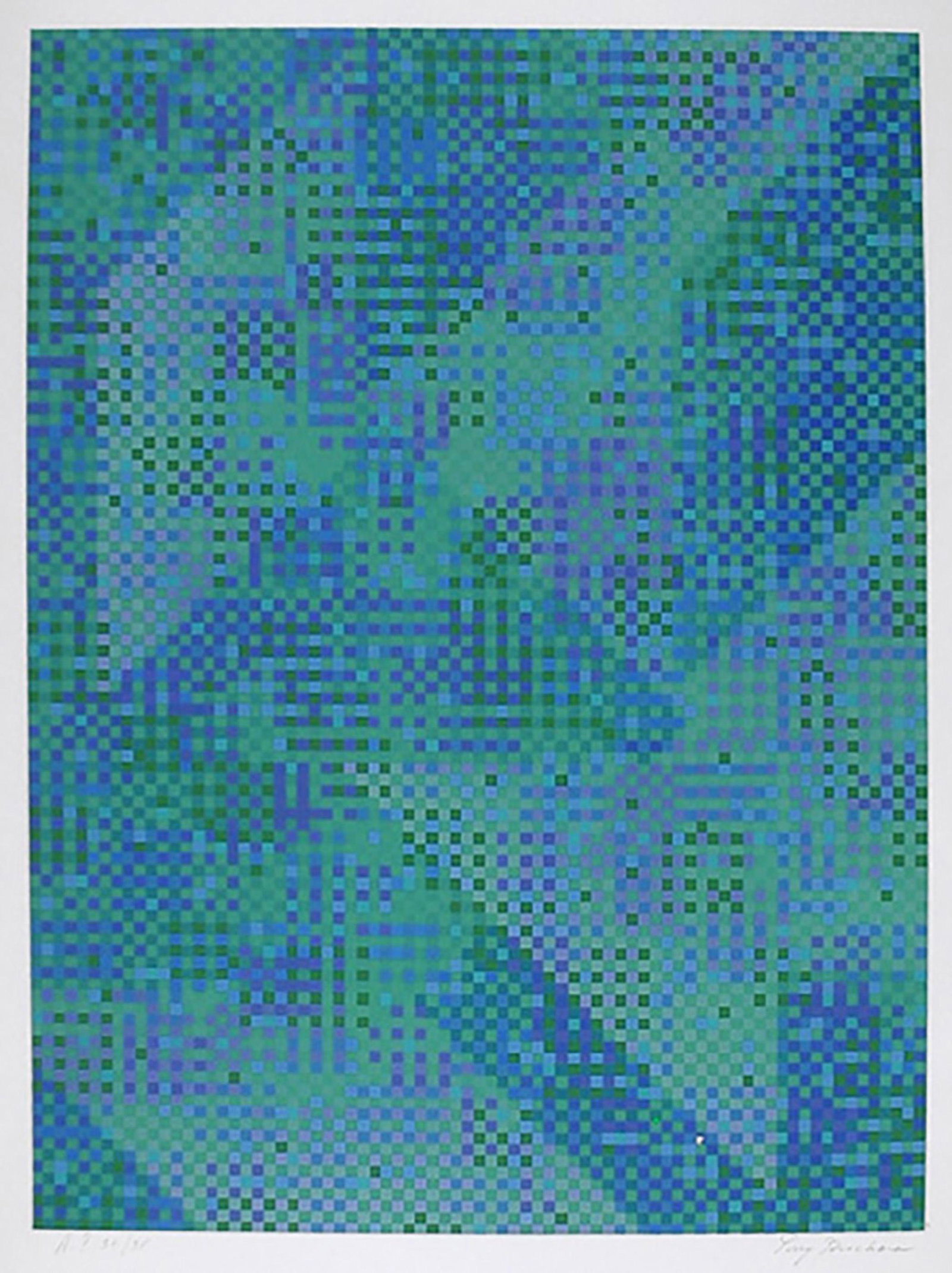 Tony Bechara, Blue City, Screenprint: Artist: Tony Bechara, Puerto Rican (1942 - ) Title: Blue City Year: circa 1979 Medium: Serigraph, signed and numbered in pencil Edition: 250, AP 35 Size: 30 in. x 22.5 in. (76.2 cm x 57.15 cm)