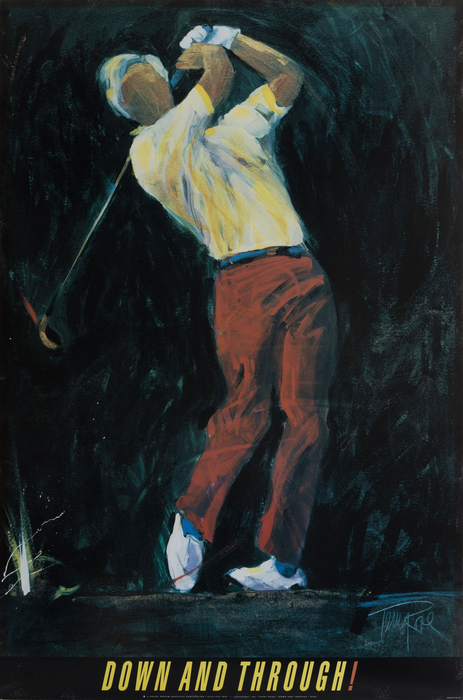 Terry Rose, Down and Through, Poster on foamcore: Artist: Terry Rose, American (1939 - ) Title: Down and Through Year: 1991 Medium: Poster on foamcore Size: 36.25 x 24.25 in. (92.08 x 61.6 cm)