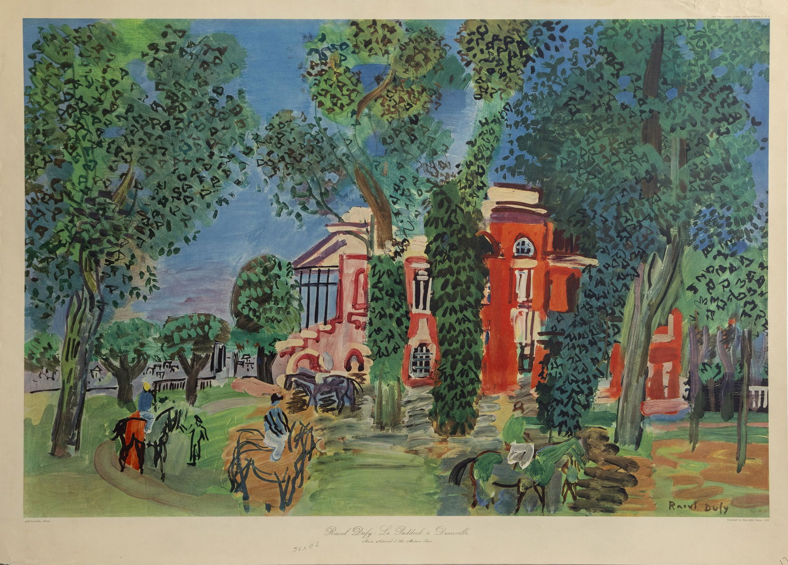 Raoul Dufy, Le Paddock a Deauville, Collotype Poster (1 of 1)
