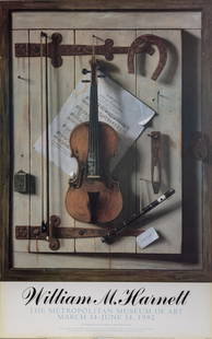 William Michael Harnett, Still Life with Violin, Poster: Artist: William Michael Harnett, American (1848 - 1892) Title: Still Life with Violin Year: 1992 Medium: Poster on board Size: 39 x 24.5 in. (99.06 x 62.23 cm)