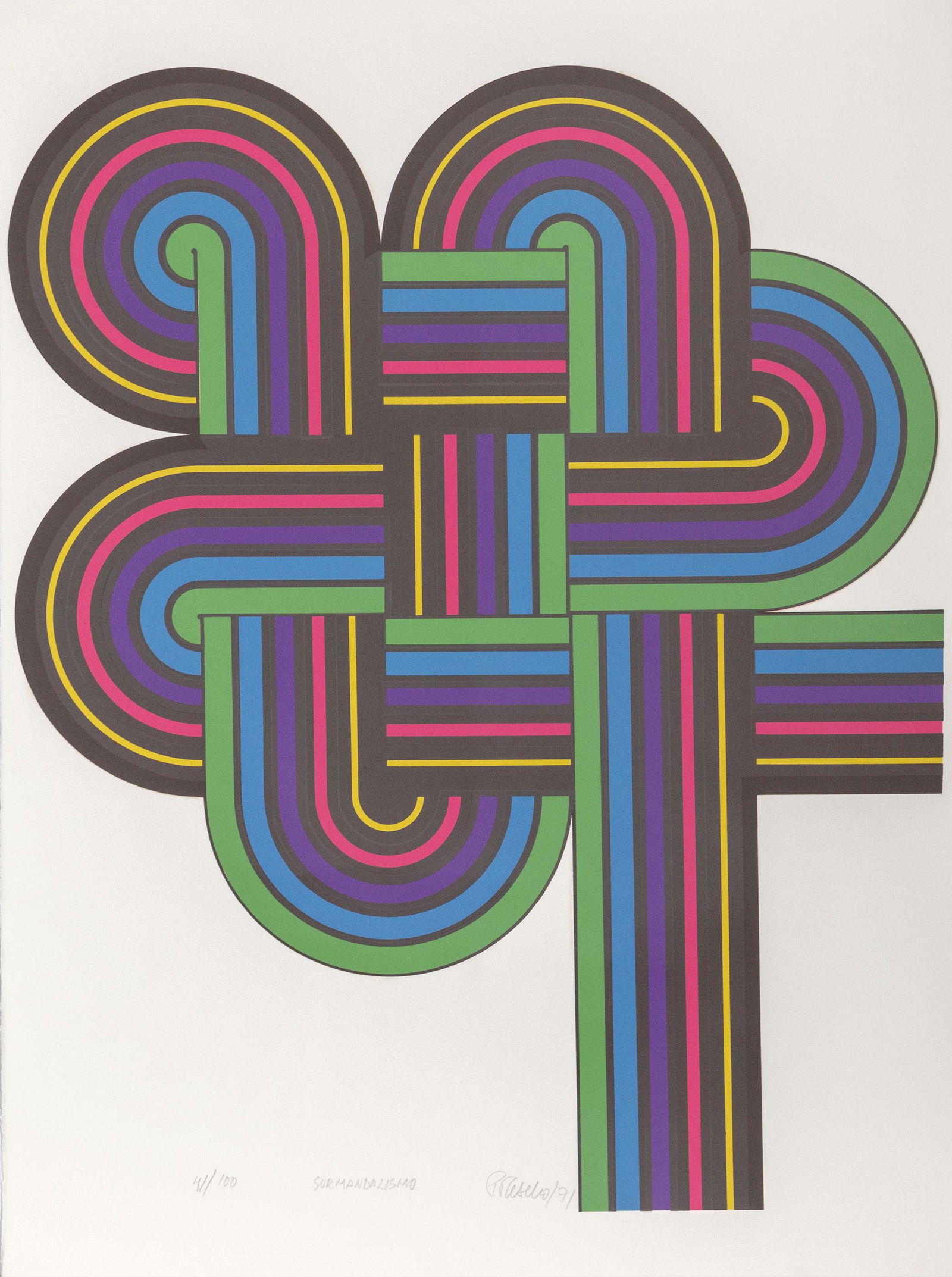 Rogelio Polesello, Surmadalismo, Silkscreen: Artist: Rogelio Polesello, Argentinian (1939 - 2014) Title: Surmadalismo Year: 1970 Medium: Silkscreen, signed in pencil Edition: 100 Size: 30 in. x 22 in. (76.2 cm x 55.88 cm)