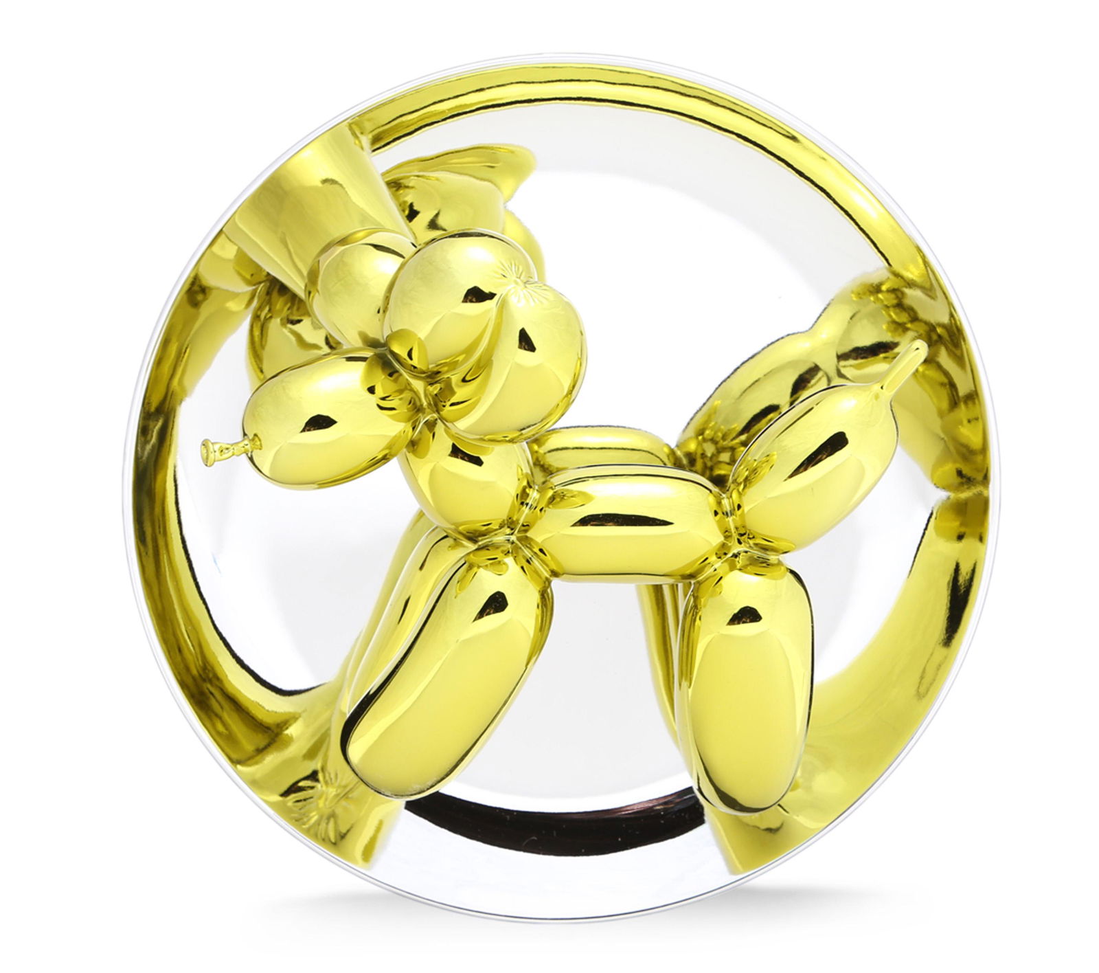 Jeff Koons, Balloon Dog (Yellow), Porcelain with Mirror: Artist: Jeff Koons, American (1954 - ) Title: Balloon Dog (Yellow) Year: 2015 Medium: Porcelain with Mirror Finish, signed and numbered verso Edition: 2300 Size: 10.5 x 10.5 x 5 in. (26.67 x 26.67 x 1