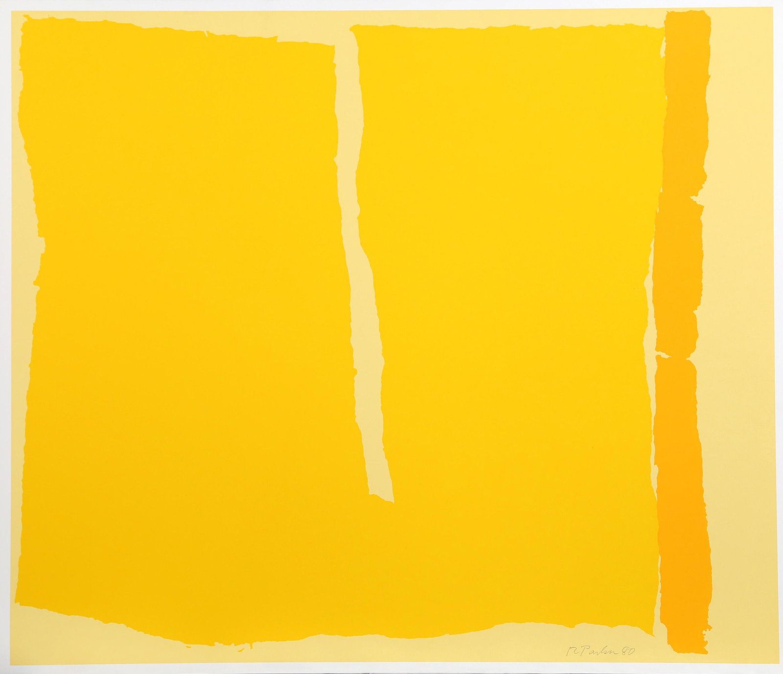 Raymond Parker, Colorful Minimalist Abstract 15,: Artist: Raymond Parker, American (1922 - 1990) Title: Untitled 15 Year: 1980 Medium: Silkscreen, signed and numbered in pencil Edition: 70 Image Size: 31 x 36 inches Size: 32 x 37.5 in. (81.28 x 95.25