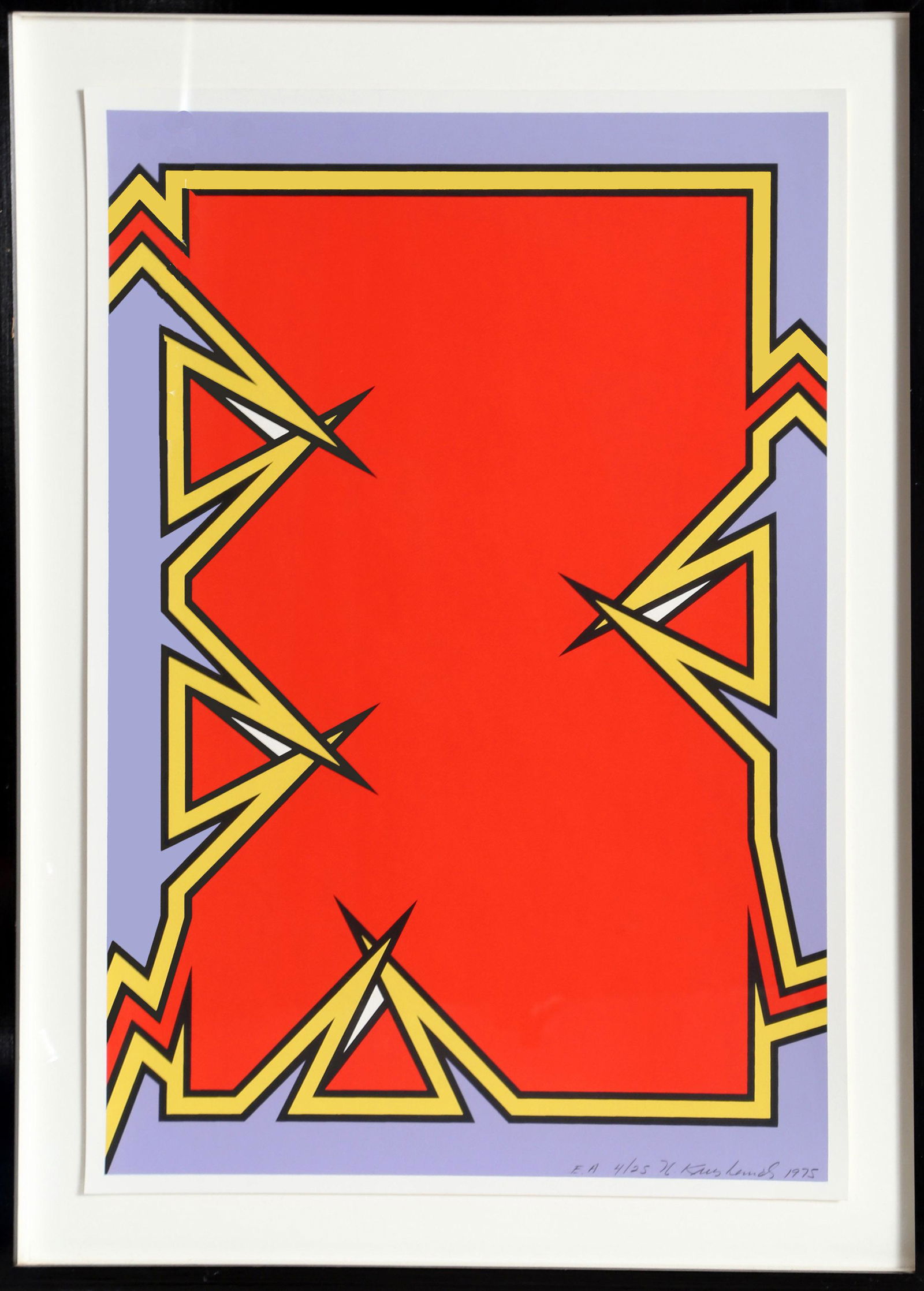 Nicholas Krushenick, Boston Tea Party, Silkscreen: Artist: Nicholas Krushenick, American (1929 - 1999) Title: Boston Tea Party Year: 1975 Medium: Silkscreen, signed and numbered in pencil Edition: EA 4/25 Image Size: 24.5 x 16.5 inches Frame Size: 30