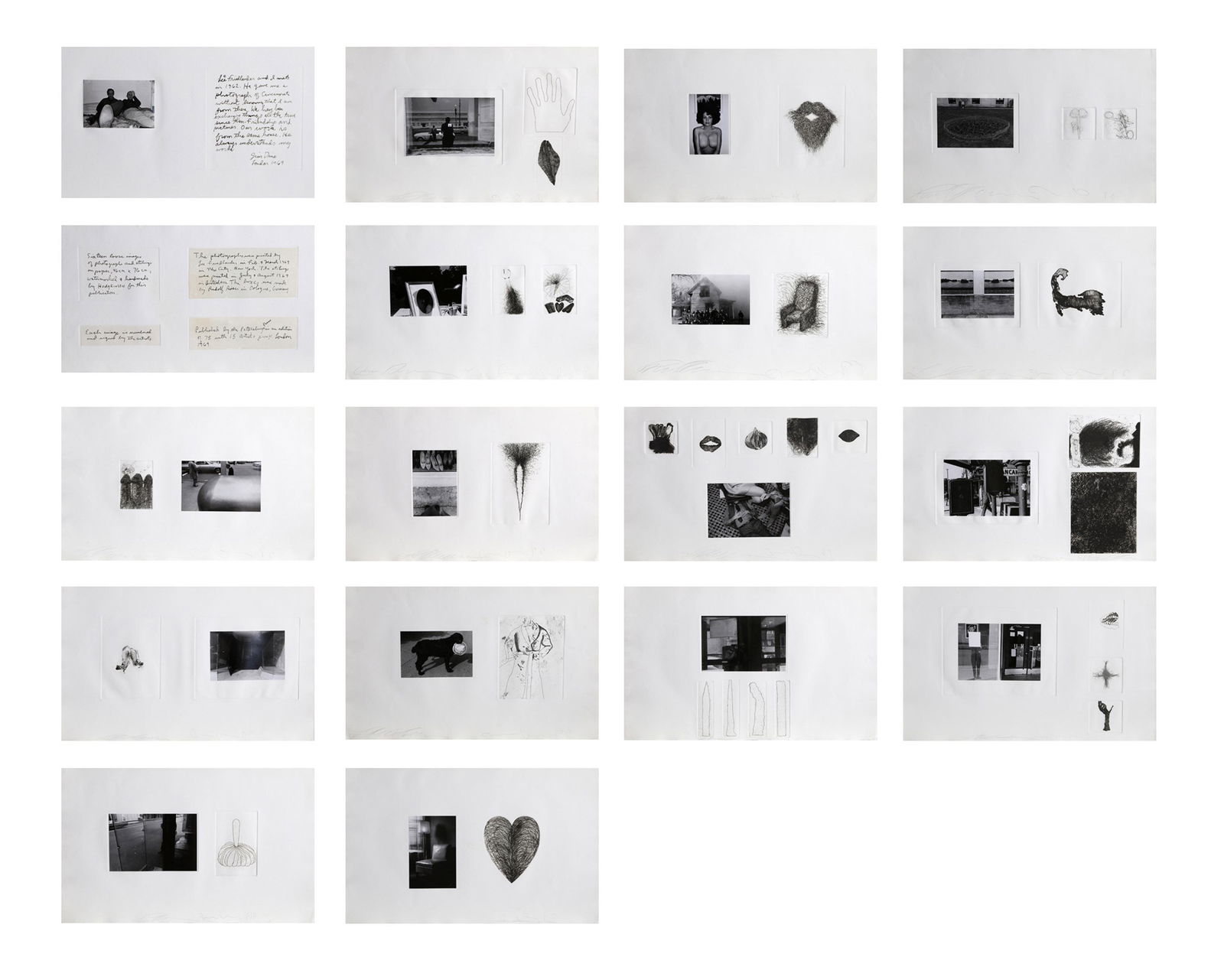 Jim Dine and Lee Friedlander, Photographs and Etchings,: Artist: Jim Dine, and Lee Friedlander, American (1935 - ) Title: Photographs and Etchings Year: 1969 Medium: Portfolio of 16 Diptychs of Silver Prints and Etchings, each signed in pencil by the artist